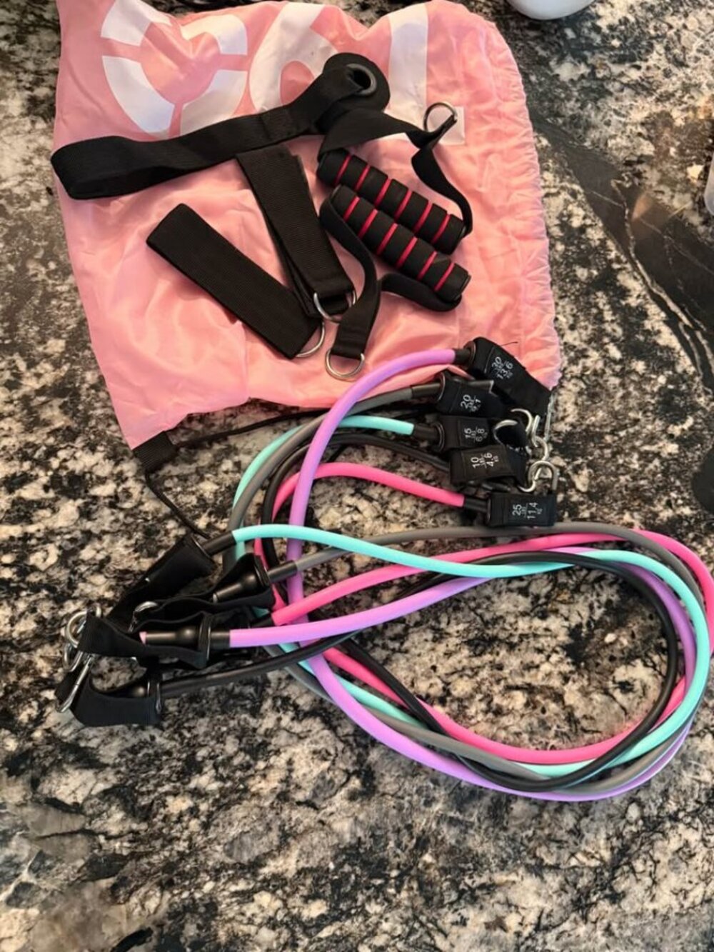 Collection of workout/resistance bands